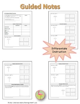 Graphing Radical Functions (Algebra 2 - Unit 6) by Jean Adams | TpT