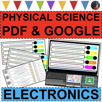 Preview of ELECTRONICS Physical Science Task Cards Activities (PDF & DIGITAL)