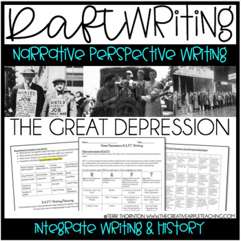 Preview of RAFT Narrative Writing - The Great Depression