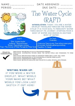 Preview of R.A.F.T. - Water Cycle Writing Assignment/Assessment (Special Education Focus)