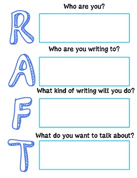 raft writing for elementary students