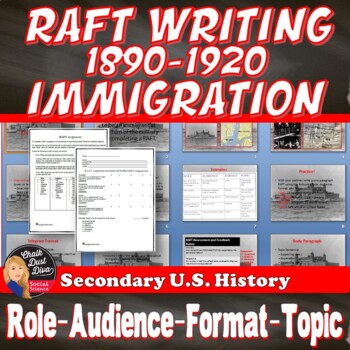 Preview of RAFT Role-Audience-Format-Topic Writing  | American Immigration (1880-1920)