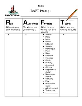 Preview of R.A.F.T. Writing Prompt