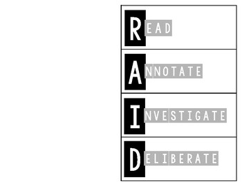 Preview of RAID READING STRATEGY NOTE-TAKING HANDOUT