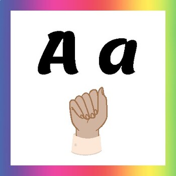 Preview of RAINBOW ASL Alphabet - Classroom Decor