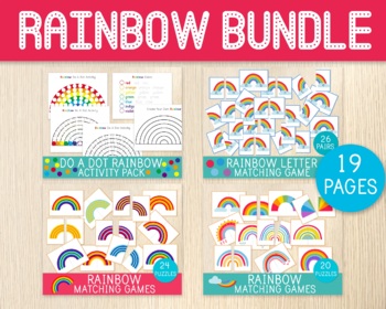 Preview of RAINBOW BUNDLE, Alphabet, Games, Do a Dot, Colors, Pre-writing,St. Patrick's Day