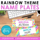 RAINBOW Classroom Decor: Name Tags & Name Plates