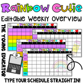 RAINBOW CUTIE EDITABLE TERM X 10 WEEKLY PLANNING OVERVIEW