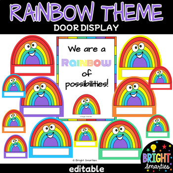 Rainbow School Counselor Door Sign (Editable)