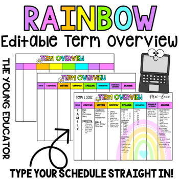 Preview of RAINBOW EDITABLE TERM CURRICULUM OVERVIEW