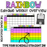 RAINBOW BRIGHT EDITABLE TERM X 10 WEEKLY OVERVIEW