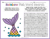 RAINBOW FISH Word Search & Coloring Page Worksheet Activity