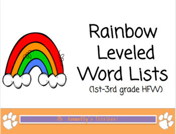 Preview of RAINBOW Leveled Sight Word Lists  (1st, 2nd, & 3rd grade HFW)