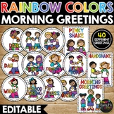 RAINBOW Morning Greeting Signs | Editable | Classroom Gree