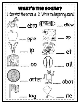 Beginning Sound WORKSHEETS by Teachin Lil Minds | TpT