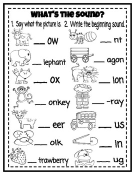 Beginning Sound WORKSHEETS by Teachin Lil Minds | TpT