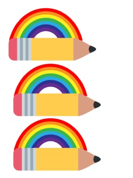 Preview of RAINBOW PENCIL NAME TAGS
