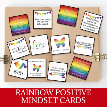 Preview of RAINBOW POSITIVE MINDSET NOTES, AFFIRMATION CARDS, SOCIAL EMOTIONAL LEARNING