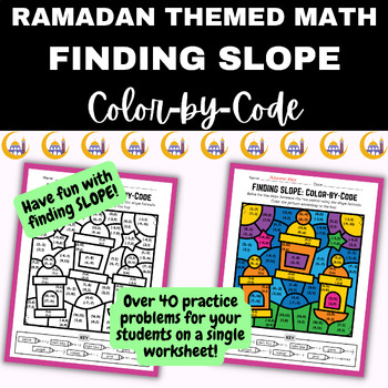 Preview of RAMADAN THEMED MATH Color by Code: Finding Slope Between Two Points