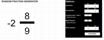 FRACTION GENERATOR OPTIONS by Paul Jung | TPT