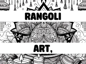 Preview of RANGOLI ART, CREATIVITY SPARKS, HAPPY DIWALI! Diwali Bulletin Board Decor Kit