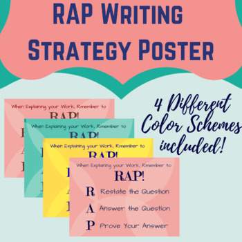 Preview of RAP Essay Prompt Response Poster-Writing Strategy