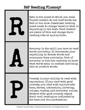 Preview of RAP Reading Fluency {Rate, Accuracy, and Prosody}