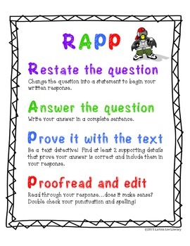 Preview of RAPP Anchor Chart (Restate, Answer, Prove, Proofread)