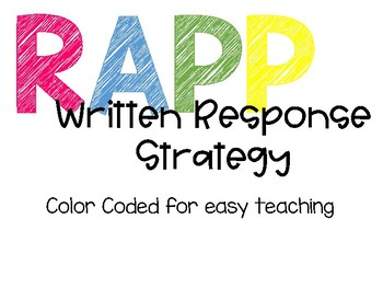 Preview of RAPP Written Response Strategy-Color Coded Posters and Activities