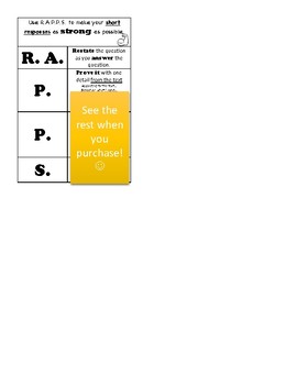 Preview of RAPPS test prep - short response help - mini anchor chart