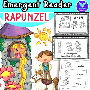 Preview of RAPUNZEL - Fairy Tales Emergent Reader Kindergarten Mini Books NO PREP Activity