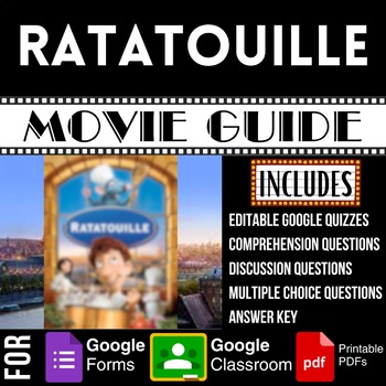 Preview of RATATOUILLE Movie Guide Activity Multiple Choice Question Worksheet Google Quiz