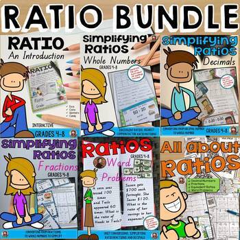Preview of Ratio and Proportions Worksheets & Task Cards Bundle