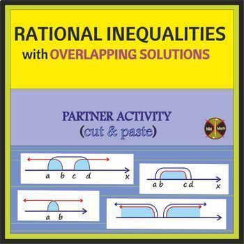 Preview of RATIONAL INEQUALITIES (24 examples) - Partner Activity (Cut & Paste / Matching)