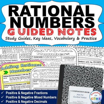 Preview of RATIONAL NUMBERS Doodle Math - Interactive Notebooks (Guided Notes)