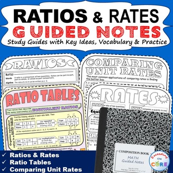 Preview of RATIOS AND RATES Doodle Math Interactive Notebooks (Guided Notes)
