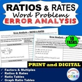 RATIOS AND RATES Word Problems Error Analysis | Find the E