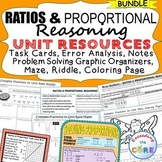 RATIOS & PROPORTIONS BUNDLE Task Cards, Error Analysis, Gr