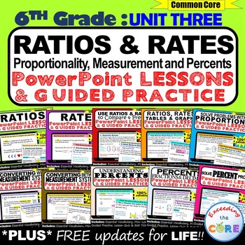 Preview of RATIOS & RATE UNIT : 6th Grade PowerPoint Lessons & Practice DIGITAL BUNDLE