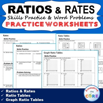 RATIOS & RATES Homework Practice Worksheets - Skills ...