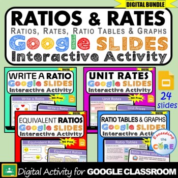 Preview of RATIOS & RATES Interactive Activity BUNDLE | Google Slides | Distance Learning