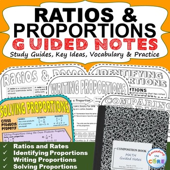 Preview of RATIOS and PROPORTIONS Doodle Math - Interactive Notebooks (Guided Notes)
