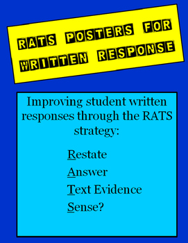 Preview of RATS Written Response Strategy Posters