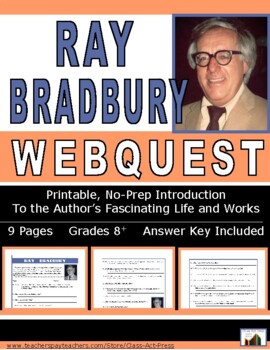 Preview of RAY BRADBURY Webquest | Worksheets | Printables