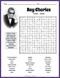 RAY CHARLES Biography Word Search Worksheet Activity