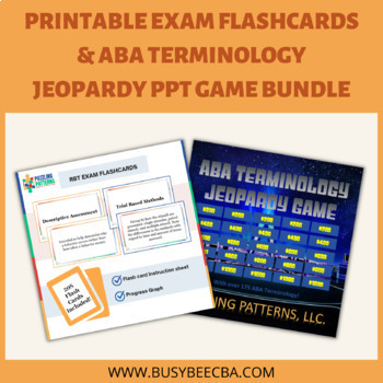 Preview of RBT Exam Study Guide Bundle (ABA Flashcards & ABA Terminology Jeopardy Game)