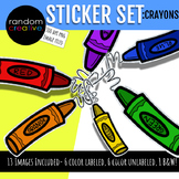 RC Sticker Set: Crayons Clip Art