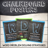 RDW Word Problem Solving Strategy Posters Chalkboard Themed