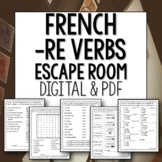RE verbs present tense French Escape Room