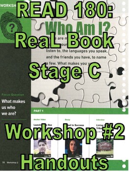 Preview of READ 180: ReaL Book Stage C Workshop #2 Worksheets **Great for New Teachers**